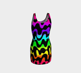 Emotion Rainbow Squiggles Bodycon Dress