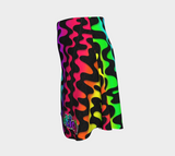 Emotion Slug Logo Rainbow Squiggles Flare Skirt