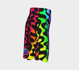 Emotion Slug Logo Rainbow Squiggles Flare Skirt