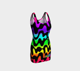 Emotion Rainbow Squiggles Bodycon Dress