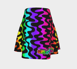 Emotion Slug Logo Rainbow Squiggles Flare Skirt
