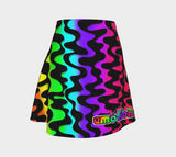 Emotion Slug Logo Rainbow Squiggles Flare Skirt