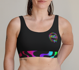Emotion Rainbow Squiggles with Small Record Logo Bralette