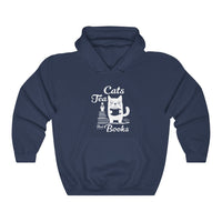 Cats Tea and Books Hooded Sweatshirt