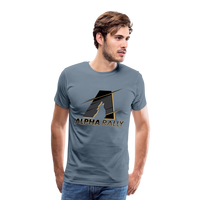 Alpha Rally Black Men's Premium T-Shirt - steel blue
