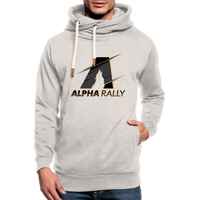 Alpha Rally Black Shawl Collar Hoodie - heather oatmeal